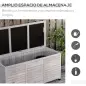 Baúl de Madera Exterior Caja de Almacenamiento de Jardín con Tapa Abrible y Diseño Persiana 127x56x60 cm Madera Gris