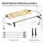 Barra Pilates con Bandas Elásticas Tabla Inclinada Ajustable y Resistencia Personalizable para Estiramientos 90x33x3 cm