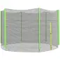 Red de Seguridad para Cama Elástica Ø305 cm para Exterior de 6 Postes con Anti-UV y Puerta con Cremallera Verde y Negro