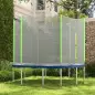 Red de Seguridad para Cama Elástica Ø305 cm para Exterior de 6 Postes con Anti-UV y Puerta con Cremallera Verde y Negro
