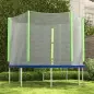 Red de Seguridad para Cama Elástica Ø305 cm para Exterior de 6 Postes con Anti-UV y Puerta con Cremallera Verde y Negro