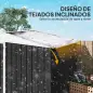 Cobertizo de Jardín con 2 Estantes Puerta con Cerradura y Estructura Resistente en Acero Galvanizado 245x117x161/180 cm