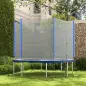 Red de Seguridad para Cama Elástica Ø305 cm para Exterior de 6 Postes con Anti-UV y Puerta con Cremallera Azul y Negro