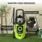 Hidrolimpiadora de Alta Presión 1800W con Accesorios Ángulo Ajustable y Parada Automática 33x31,5x80,5 cm Verde y Negro