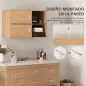 Armario de Baño de Pared con Compartimentos Abiertos y 2 Puertas Mueble de Baño Moderno 80x35x57,5 cm Natural