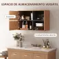 Armario de Baño de Pared con Compartimentos Abiertos y 2 Puertas Mueble de Baño Moderno 80x35x57,5 cm Natural