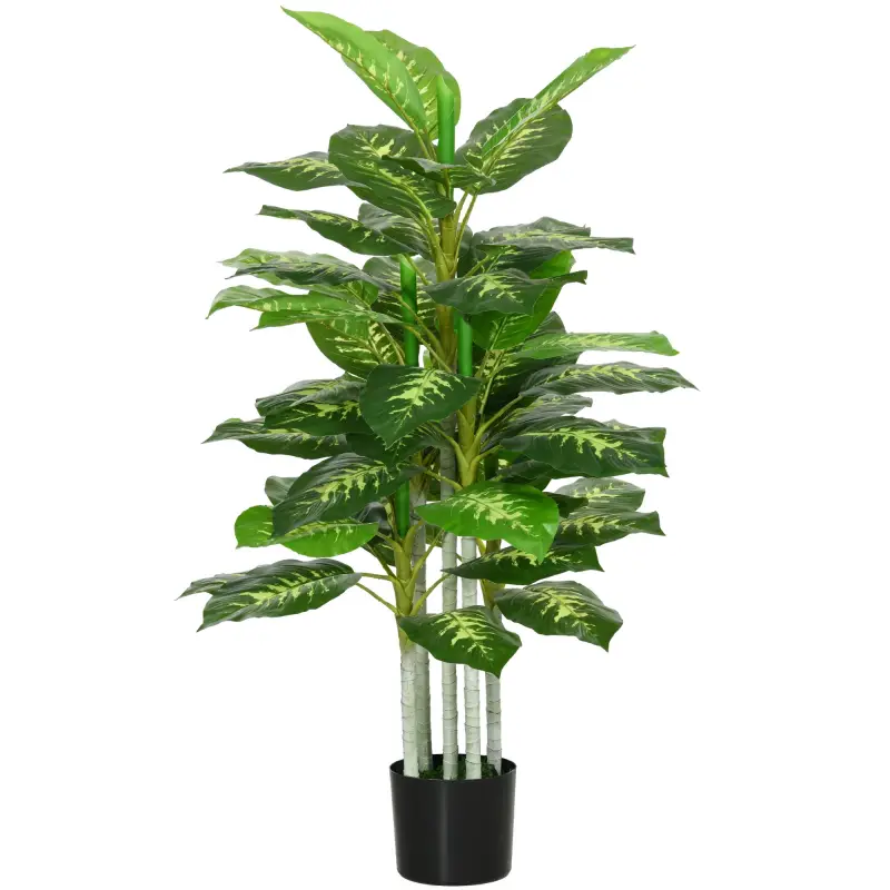Aglaonema Artificial Planta Sintética de 120 cm con 53 Hojas Decoración para Hogar Oficina Verde