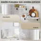 Juego de 2 Mesas Plegables de Pared, Escritorios Flotantes para Cocina Comedor, 80x40x16,5cm 60x30x11,5cm Blanco Brillo
