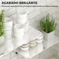 Juego de 2 Mesas Plegables de Pared, Escritorios Flotantes para Cocina Comedor, 80x40x16,5cm 60x30x11,5cm Blanco Brillo