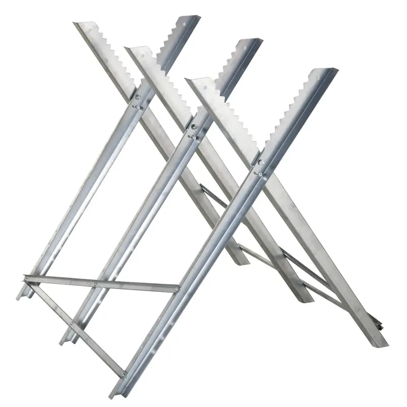 Caballete para Sierra Plegable Caballete Motosierra con Estructura Triangular de Metal Carga 100 kg 83x83x79 cm Plata Caballete para Sierra Plegable Caballete Motosierra con Estructura Triangular de Metal Carga 100 kg 83x83x79 cm Plata