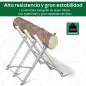 Caballete para Sierra Plegable Caballete Motosierra con Estructura Triangular de Metal Carga 100 kg 83x83x79 cm Plata