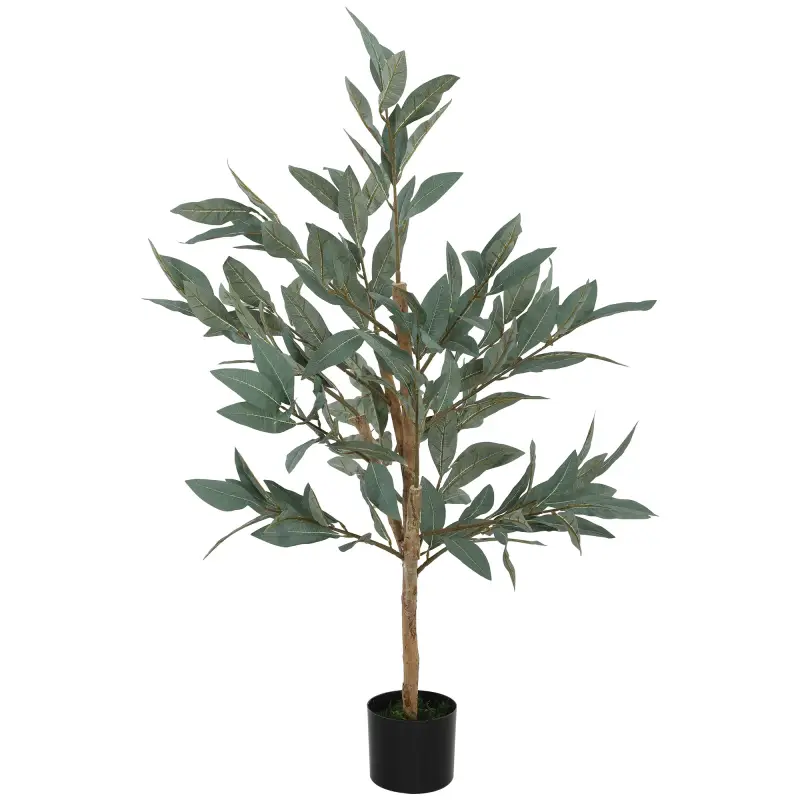 Árbol Artificial de Laurel 120 cm Decoración para Hogar Oficina Balcón Dormitorio Verde