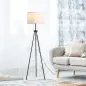 Lámpara de Pie con Trípode Metálico y Pantalla de Tela Diseño Elegante y Clásico Ø37x152 cm para Hogar u Oficina