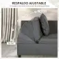 Sofá Cama de 1 Plaza con Respaldo Ajustable Sillón Cama Individual con Almohadas para Dormitorio Apartamento Gris