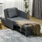 Sofá Cama de 1 Plaza con Respaldo Ajustable Sillón Cama Individual con Almohadas para Dormitorio Apartamento Gris