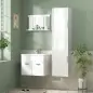 Columna de Baño de Pared con Estantes Ajustables y 2 Puertas Mueble de Baño Moderno 40x30x160 cm Blanco