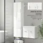 Columna de Baño de Pared con Estantes Ajustables y 2 Puertas Mueble de Baño Moderno 40x30x160 cm Blanco
