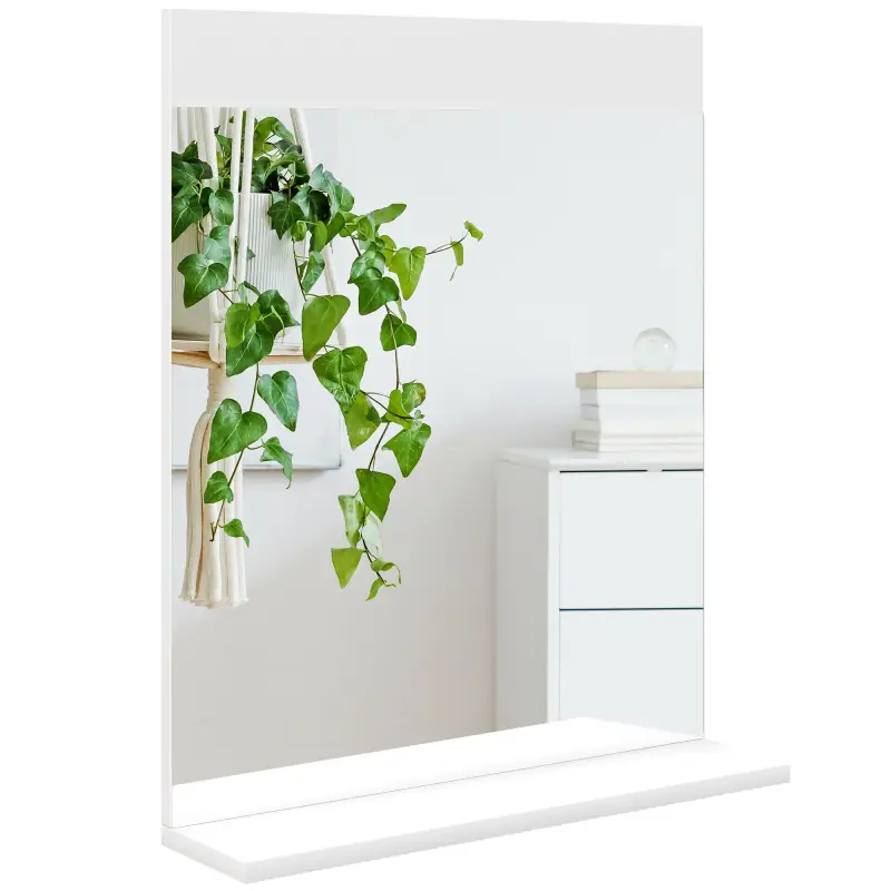Espejo de Baño de Pared con Estante Abierto Espejo para Entrada Pasillo 50x12x60 cm Blanco Espejo de Baño de Pared con Estante Abierto Espejo para Entrada Pasillo 50x12x60 cm Blanco