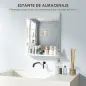 Espejo de Baño de Pared con Estante Abierto Espejo para Entrada Pasillo 50x12x60 cm Blanco