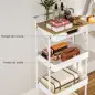 Carrito Auxiliar con Ruedas de 4 Niveles con Cajón Encimera y Cestas de Rejilla para Dormitorio Baño Cocina Blanco