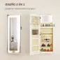 Espejo Joyero de Pared con Luces LED y Cerradura Armario de Joyas para Colgar en la Pared o en la Puerta Blanco