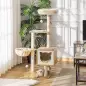 Árbol Rascador para Gatos con Plataforma Torre Escalador para Gatos con Hamaca Caseta Cama Postes 48x40x126 cm Beige