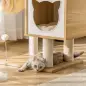 Árbol Rascador para Gatos con Plataforma Torre Escalador para Gatos con Hamaca Caseta Cama Postes 48x40x126 cm Beige