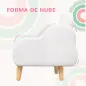Sillón para Niños Sillón Infantil Diseño de Nube con Tacto Súper Suave para Niños de 18-36 Meses 46x51x55 cm Blanco