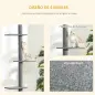 Árbol Rascador para Gatos de Suelo a Techo Torre para Gatos con Altura Ajustable 43x27x228-260 cm Gris