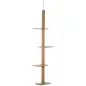 Árbol Rascador para Gatos de Suelo a Techo Torre para Gatos con Altura Ajustable 43x27x228-260 cm Marrón Claro y Beige
