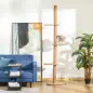 Árbol Rascador para Gatos de Suelo a Techo Torre para Gatos con Altura Ajustable 43x27x228-260 cm Marrón Claro y Beige