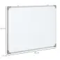 Pizarra Blanca Magnética Pizarra de Borrado en Seco con Borrador 4 Rotuladores y 10 Imanes 90x60 cm Blanco