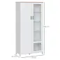 Alacena de Cocina Mueble Auxiliar de Cocina con Puerta de Vidrio y Estantes Ajustables para Comedor 76x36x160 cm Blanco Alacena de Cocina Mueble Auxiliar de Cocina con Puerta de Vidrio y Estantes Ajustables para Comedor 76x36x160 cm Blanco