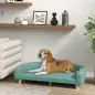 Sofá para Perros Grandes Cama Elevada para Perros con Cojín Lavable y Patas de Madera Carga 30 kg 98x67x25 cm Verde