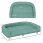 Sofá para Perros Grandes Cama Elevada para Perros con Cojín Lavable y Patas de Madera Carga 30 kg 98x67x25 cm Verde