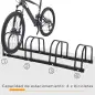 Aparcamiento para 4 Bicicletas Soporte de Acero para Aparcar Bicicletas en el Suelo o Pared 110x33x27 cm Negro