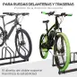 Aparcamiento para 4 Bicicletas Soporte de Acero para Aparcar Bicicletas en el Suelo o Pared 110x33x27 cm Negro