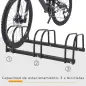 Aparcamiento para 3 Bicicletas Soporte de Acero para Aparcar Bicicletas en el Suelo o Pared 76x33x27 cm Negro