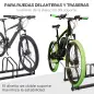 Aparcamiento para 3 Bicicletas Soporte de Acero para Aparcar Bicicletas en el Suelo o Pared 76x33x27 cm Negro