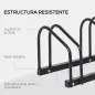 Aparcamiento para 3 Bicicletas Soporte de Acero para Aparcar Bicicletas en el Suelo o Pared 76x33x27 cm Negro