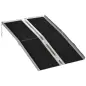 Rampa para Silla de Ruedas Plegable 122x73,5 cm Rampa Portátil de Aluminio Rampa de Umbral Antideslizante Negro