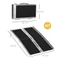 Rampa para Silla de Ruedas Plegable 122x73,5 cm Rampa Portátil de Aluminio Rampa de Umbral Antideslizante Negro