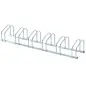 Aparcamiento para 6 Bicicletas Soporte de Acero para Aparcar Bicicletas en el Suelo o Pared 179x33x27 cm Plata