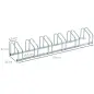 Aparcamiento para 6 Bicicletas Soporte de Acero para Aparcar Bicicletas en el Suelo o Pared 179x33x27 cm Plata
