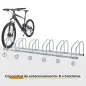 Aparcamiento para 6 Bicicletas Soporte de Acero para Aparcar Bicicletas en el Suelo o Pared 179x33x27 cm Plata