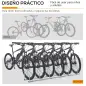 Aparcamiento para 6 Bicicletas Soporte de Acero para Aparcar Bicicletas en el Suelo o Pared 179x33x27 cm Plata
