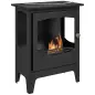 Chimenea de Etanol 7000BTU Chimenea de Bioetanol de Acero Tanque de 0,9 L Tiempo de Combustión 3H 39x26x54 cm Negro