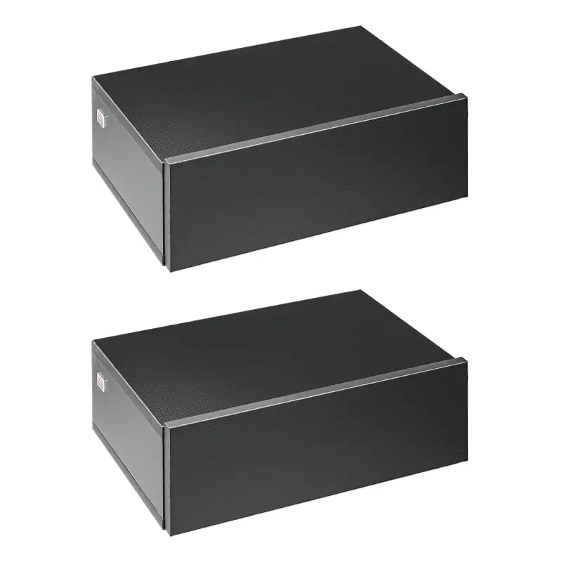 Set de 2 Mesitas de Noche Flotantes con 1 Cajón Diseño Montado en la Pared Estilo Moderno 40x30x15 cm Negro