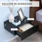 Set de 2 Mesitas de Noche Flotantes con 1 Cajón Diseño Montado en la Pared Estilo Moderno 40x30x15 cm Negro