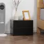 Set de 2 Mesitas de Noche Flotantes con 1 Cajón Diseño Montado en la Pared Estilo Moderno 40x30x15 cm Negro